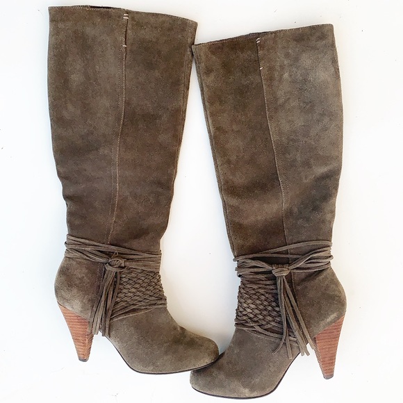 naughty monkey Shoes - Naughty Monkey Superb Suede Knee High Heel Boots